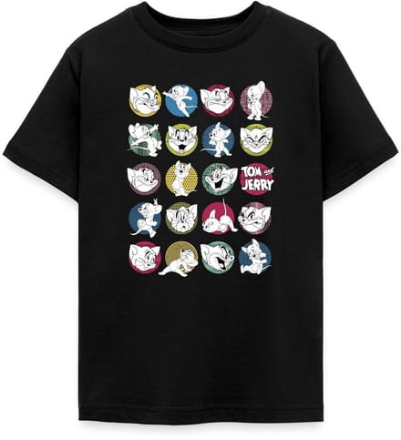 Tom And Jerry Iconische Uitdrukkingen Met Logo T-Shirt Tiener