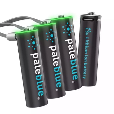 Paleblue AA USB-C oplaadbare batterijen (4x) - Lithium - lichter, sneller opladen, hoger vermogen, duurzaam - 1% for the planet