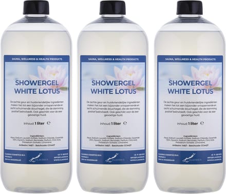 Douchegel White Lotus 1 liter - set van 3 stuks - showergel