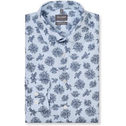 OLYMP Luxor 24/Seven Overhemd, Comfort Fit, New Kent, Bleu