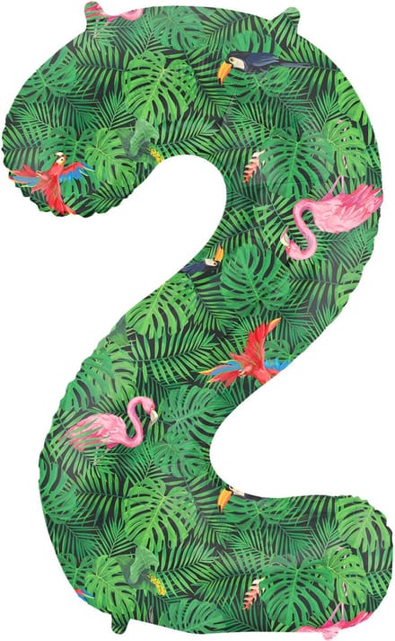Folieballon Cijfer 2 Jungle Vibe - 86 cm