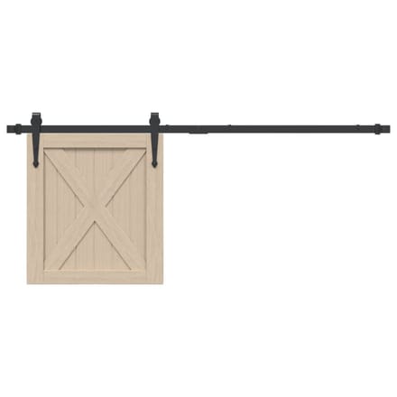 vidaXL - Ophangset - voor - minischuifdeur - 122 - cm - koolstofstaal - zwart