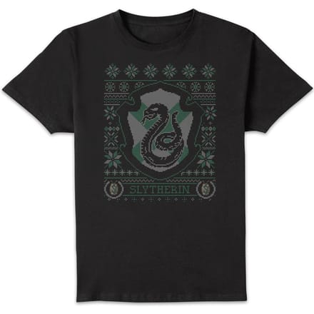 Harry Potter Slytherin Crest kerst t-shirt - Zwart - M