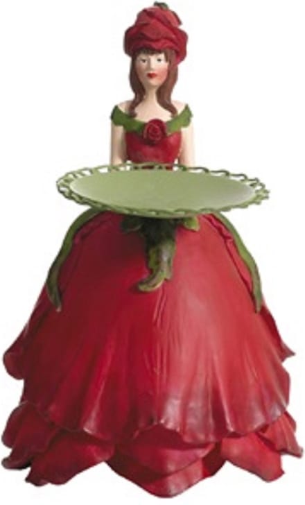 Rozen meisje kaarsenhouder rood 10x12x16cm