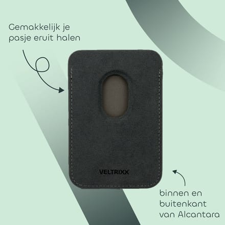 iPhone 17 – Alcantara Case + MagSafe Wallet + Gratis Screenprotector | Deep Grey | iPhone 17