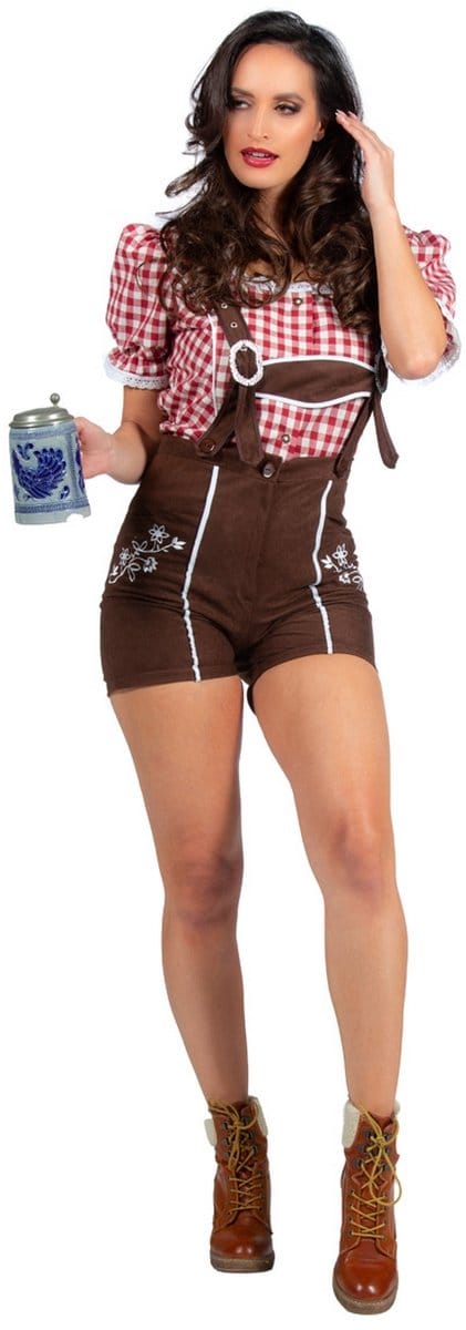 Lekkere Korte Lederhose Bruin Vrouw