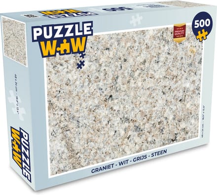 Puzzel Graniet - Wit - Grijs - Steen - Textuur - Legpuzzel - Puzzel 500 stukjes