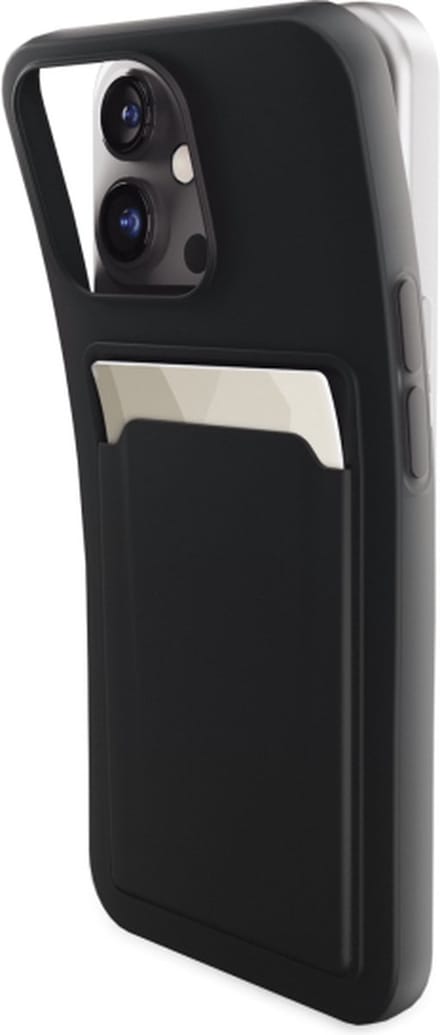 Mobilize Rubber Gelly Card Case - Geschikt voor Apple iPhone 16 - Plus Matt Black