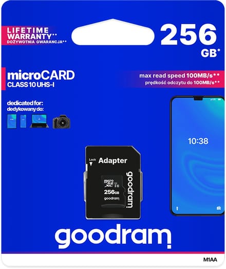 Goodram Serie - Geheugenkaart - MicroSDXC - 256GB - Inclusief Adapter