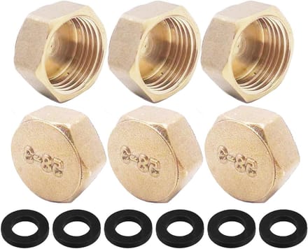Solidchoice - Set van 6 Blindstoppen met 1/2 Inch Draad voor Tuinleidingen