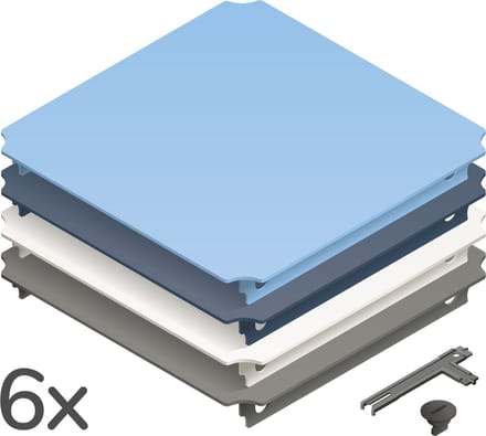 Quadro Home Panelen Set L (6 stuks) - Blauw/Grijs