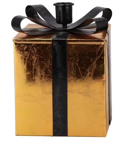 Glam wild gold candle holder 9x14cm