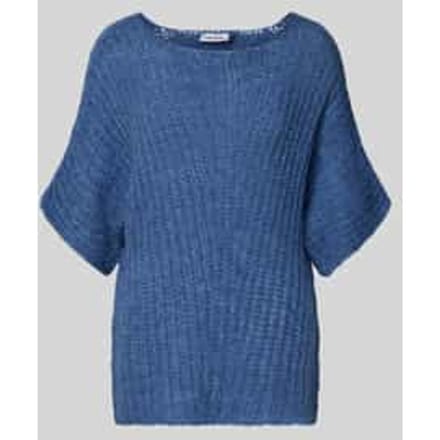 Loose fit gebreide pullover met wol en 1/2-mouwen