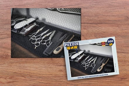 Puzzel Een rij van kappersattributen - Legpuzzel - Puzzel 500 stukjes