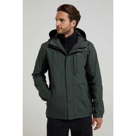 Mountain Warehouse Heren Thunderstorm 3 in 1 Waterdichte Jas (Khaki)