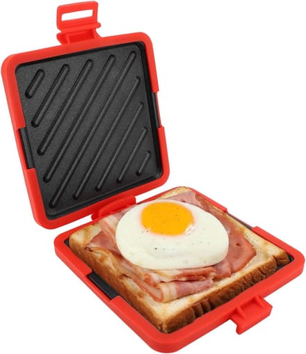 Magnetron Sandwichmaker - Panini Grill - Snel Lunchen - Geavanceerde Heatwave Technologie - Niet gespecificeerd - Rood