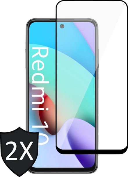 Screenprotector geschikt voor Xiaomi Redmi 10 - Beschermglas Full - Glas Screen Protector - 2 Stuks
