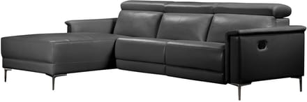 Lund-3Zitsbank - Relax Links Handmatig - Zwart PU