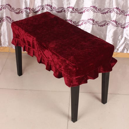 Pianokruk Stoel Bankhoes Pleuche Versierd met Macramé 75*35cm Paars rood