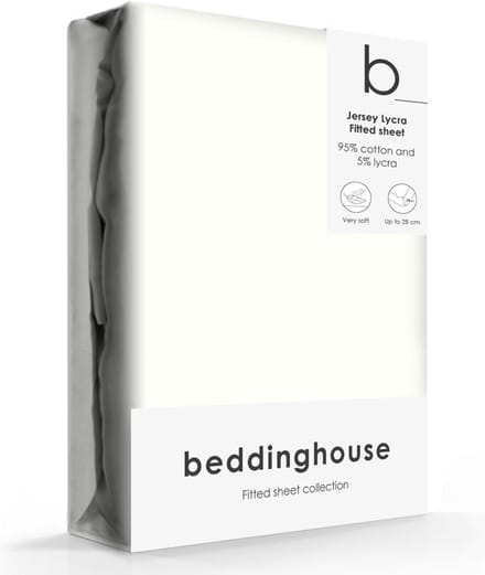 Beddinghouse Jersey-Lycra Hoeslaken Offwhite-140/160 x 200/220 cm