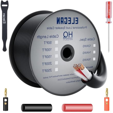 Luidsprekerkabel Buiten - Audio Kabel - Thuisbioscoop Installatie - Directe Begrafenis Geschikt - 60 Meter - Zwart