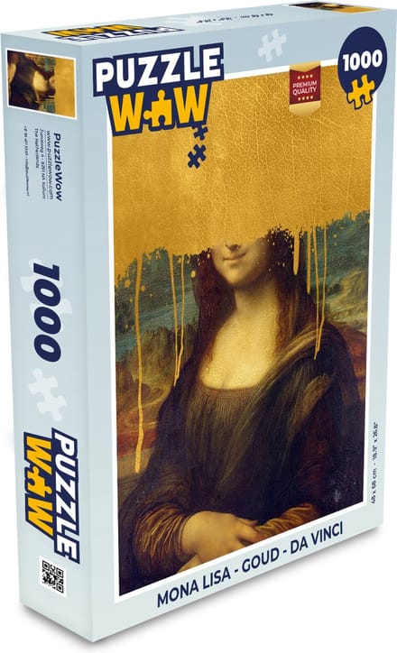 Puzzel Mona Lisa - Goud - Da Vinci - Legpuzzel - Puzzel 1000 stukjes volwassenen