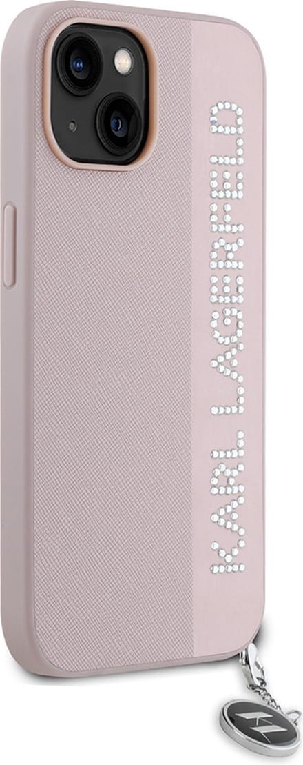 Karl Lagerfeld Backcase hoesje geschikt voor iPhone 14/13 - Effen Roze - Kunstleer