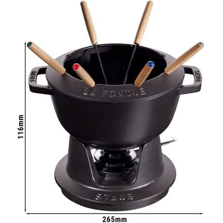 STAUB SPECIALITIES- Fondue set - Ø 200mm - Gietijzer - Zwart