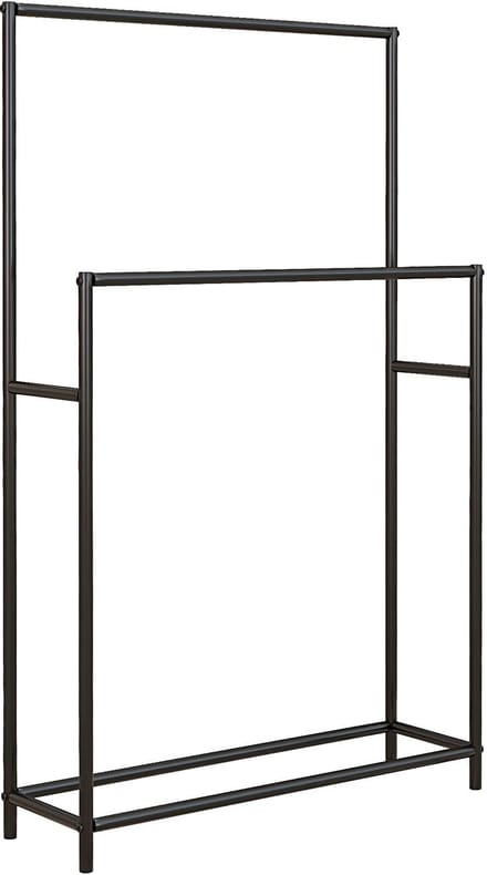 HOMCOM-Handtuchhalter-Metall-66L x 20B x 110H cm-Schwarz