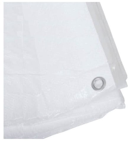 Benson afdekzeil - 3x stuks - wit - 2 x 3 m - bevestiging ogen - grondzeil - dekzeil