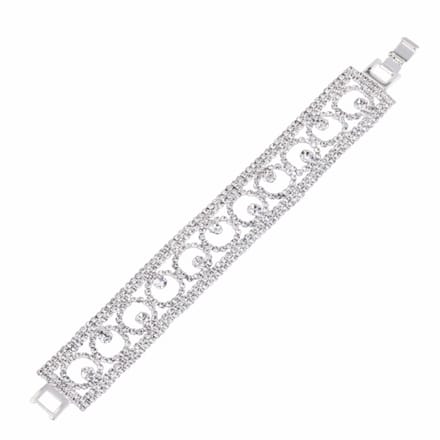 Armband- Alexandra- Strass- Zilverkleurig- 17.5 cm - Charme Bijoux