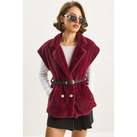 Pluche Gebreide Vest