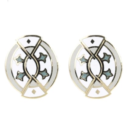Behave oorbellen stekers vintage wit ovaal 3 cm – retro geometrisch