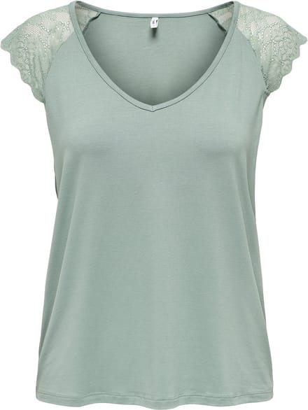 ONLY - ONLPETRA S/S LACE MIX TOP JRS - Dames - Blouses