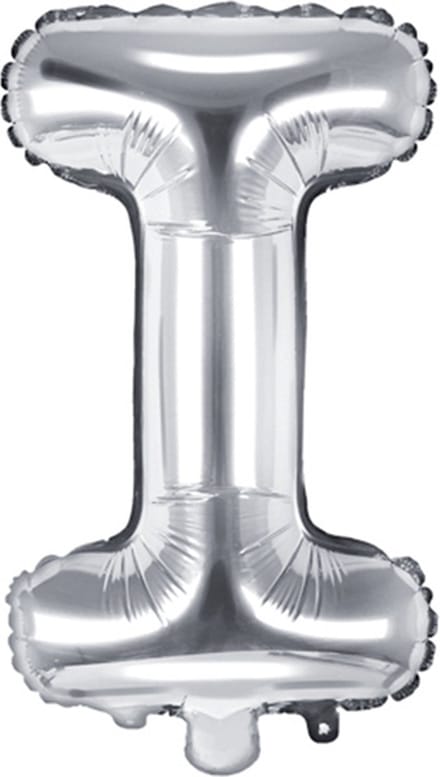 Partydeco - Folieballon Zilver Letter I (35 cm)