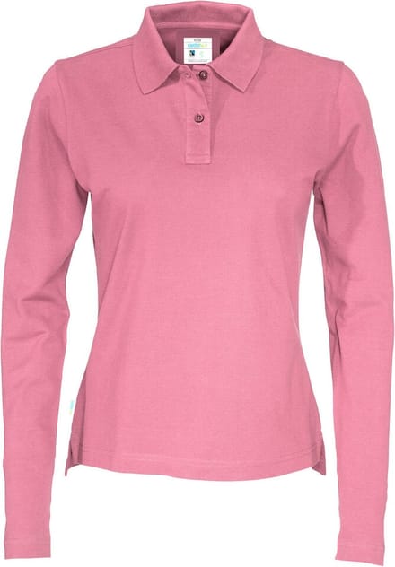 Cottover POLO PIQUE LONG SLEEVE LADY - GOTS GECERTIFICEERD 141017 - Roze - M