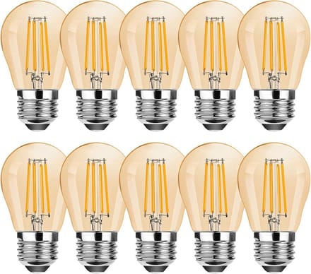 Dimbare E27 LED-lamp 4W - 2700K Warm Wit - Vervangt 35W Gloeilampen - Amber G45 - Set van 10