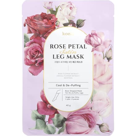 Koelf, Rozenblaadjes Satin Beenmasker, 1 paar, 40g white