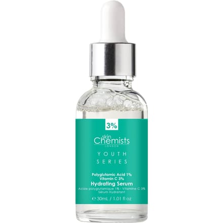skinChemists Hydraterend anti-aging serum met 1% polyglutaminezuur en 3% vitamine C, 30 ml
