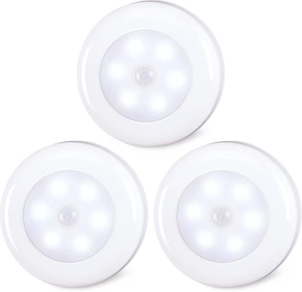 Bewegingssensor LED Puck Lights - Draadloze Onder Kast Verlichting, Koel Wit (3 Stuks)