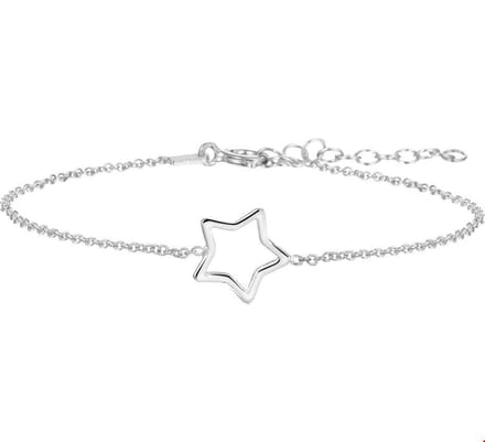 Zilver Gerhodineerd Armband Ster 1,3 Mm 16 + 3 Cm 1324652