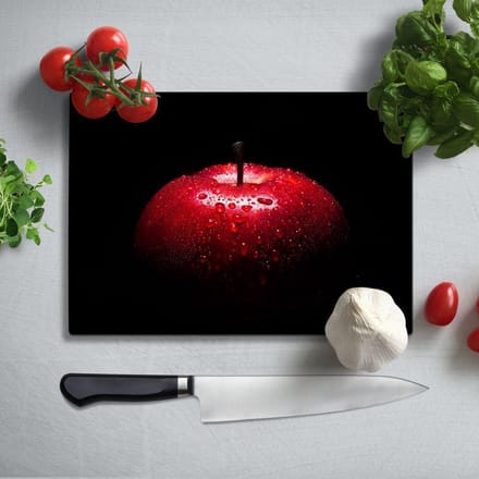 Glassnijplank - Rode Appel - Glazen Snijplanken - 35×25 cm - 4 mm