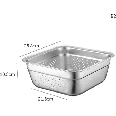 Acier Inoxydable Lavage Légumes Panier d'Égouttage Rangement Fruits Bol Carré Bassine Alimentaire Plateau Accessoires de Cuisine