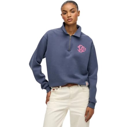Dames sweatshirt met halve rits Superdry Sd&co Neon