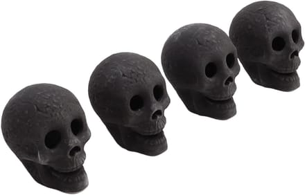 Fireproof Mini Skulls for Fire Pits - Set of 4 | Ceramic Skull Props for Bonfire, Campfire, and Fireplace
