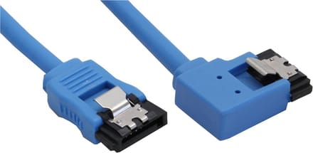 SATA datakabel - recht / haaks naar links - rond - SATA600 - 6 Gbit/s / blauw - 0,50 meter