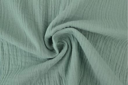 10 meter mousseline stof - Oud groen - 135cm breed