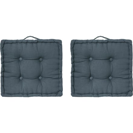 Eazy Living Vloerkussen 40 x 40 cm Tiago Donkerblauw - 2 Stuks