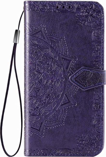 Geschikt voor Samsung Galaxy S20 Bookcase - Paars - Bloemen - Portemonnee Hoesje