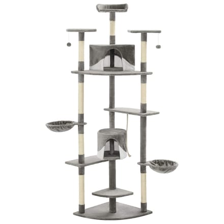 vidaXL - Kattenkrabpaal - met - sisal - krabpalen - 203 - cm - grijs - en - wit